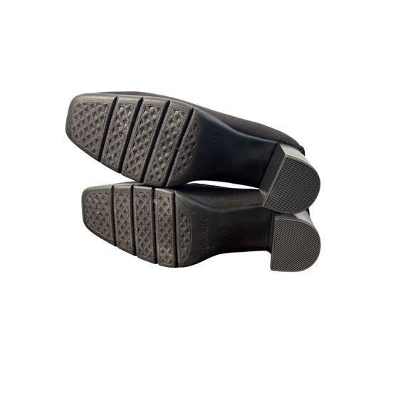 Aerosoles Midnight Heeled Stacked Pump Black Stretch Fabric Memory Foam 5.5 - Picture 2 of 8